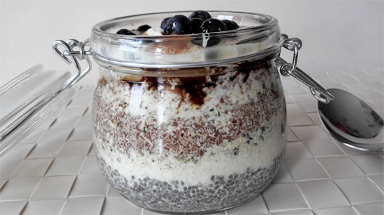 low carb vegetarian breakfast in a jar
