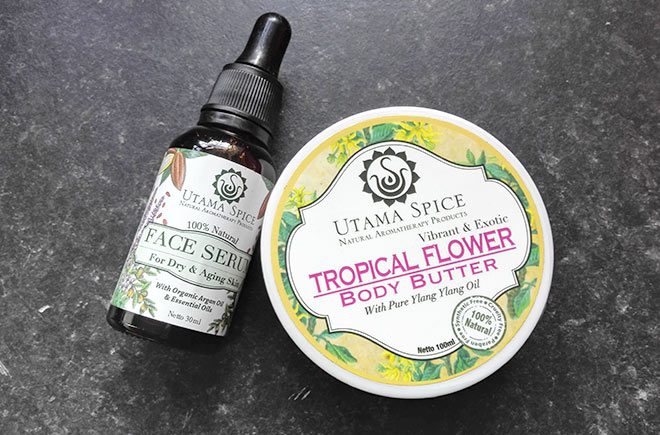 utama spice face serum and body butter