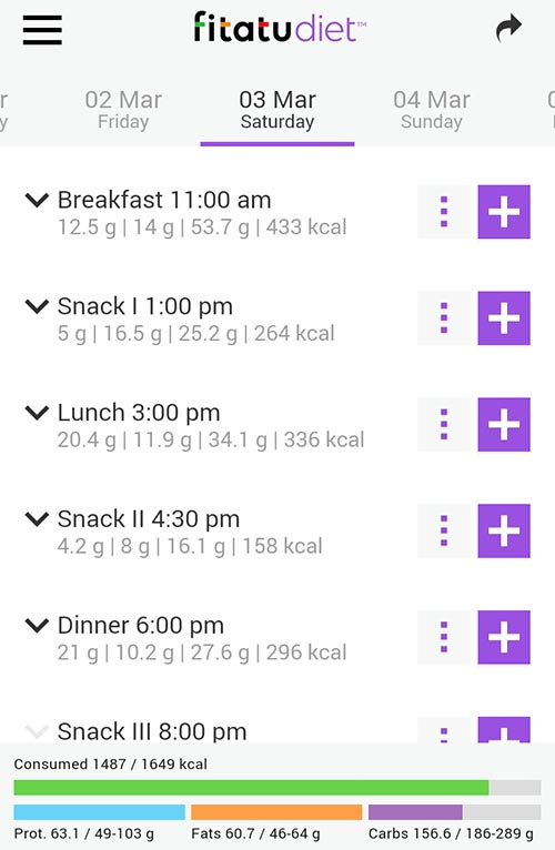 fitatu diet app screenshot
