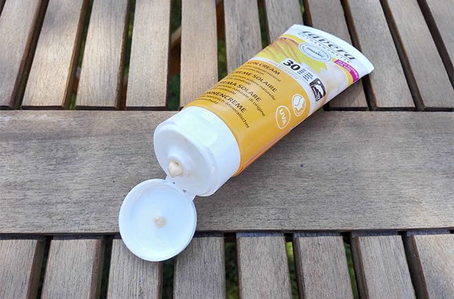 lavera sun cream spf30 - tub open