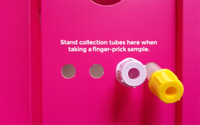 holding slots for collection tubes