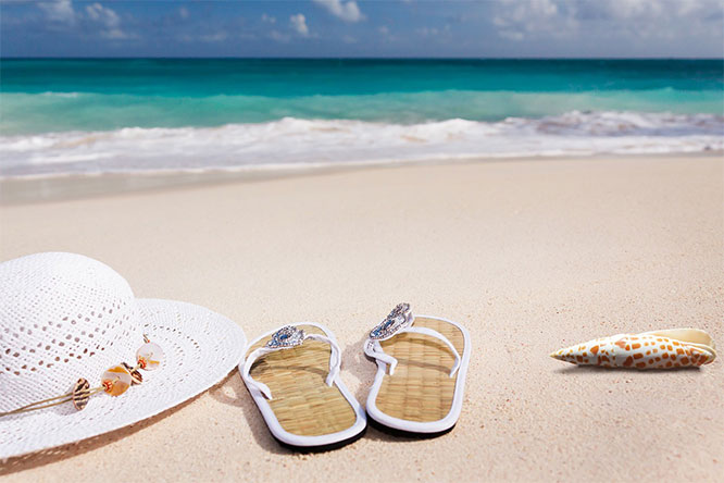 on the beach
