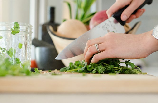 chopping parsley