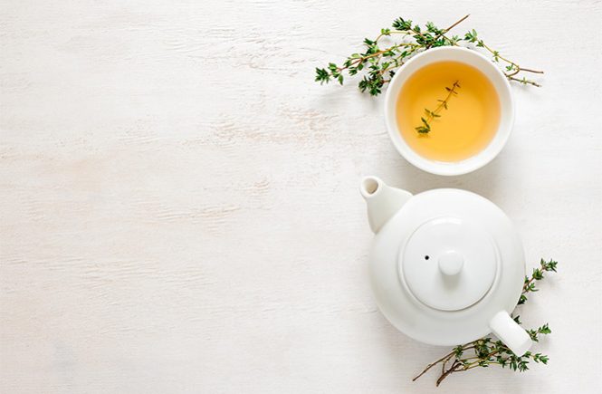 green tea in teapot