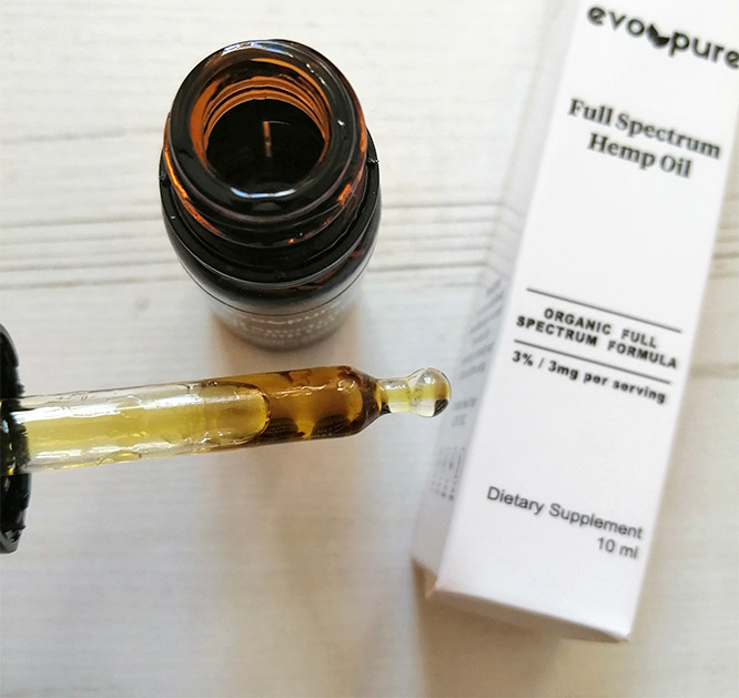 Organic cbd oil on a dropper