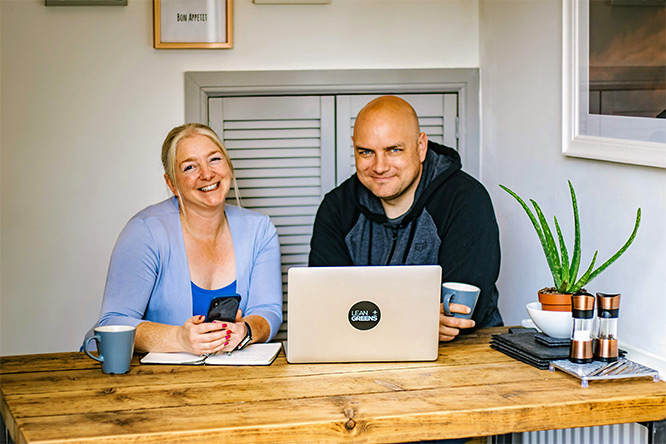 Tim from Lean Greens with his wife who is his business partner