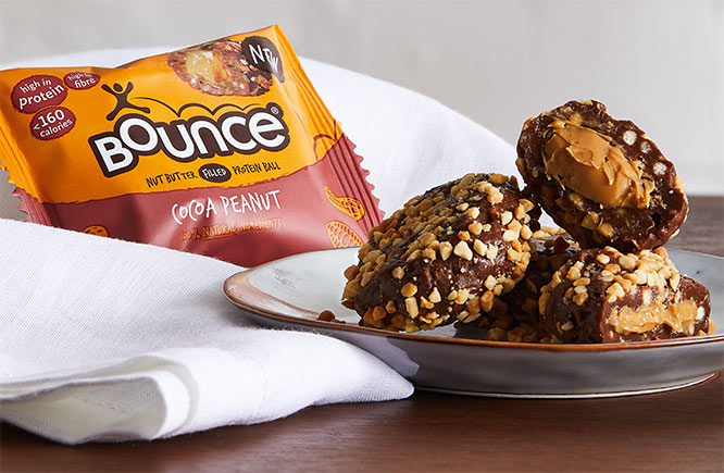 Cocoa peanut bounce protein balls