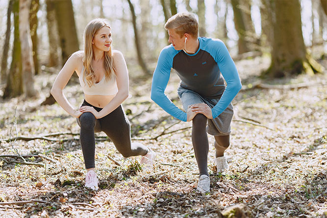 exercising together
