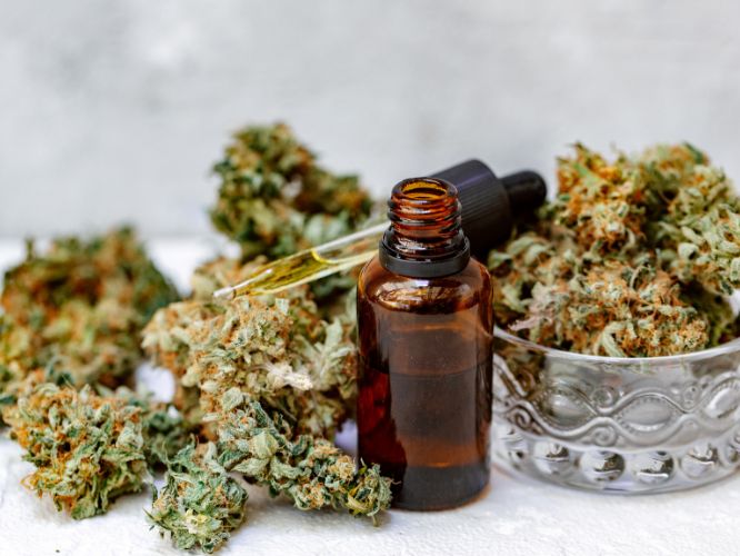 cannabis oil and flowers
