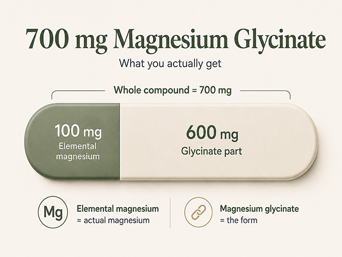 elemental magnesium in magnesium glycinate